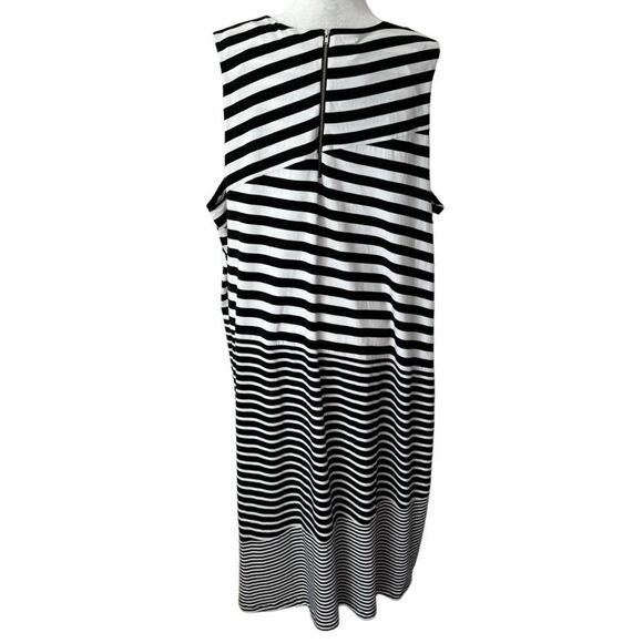 CJ Banks Sleeveless Dress Black White Striped SZ 3X - Picture 2 of 15